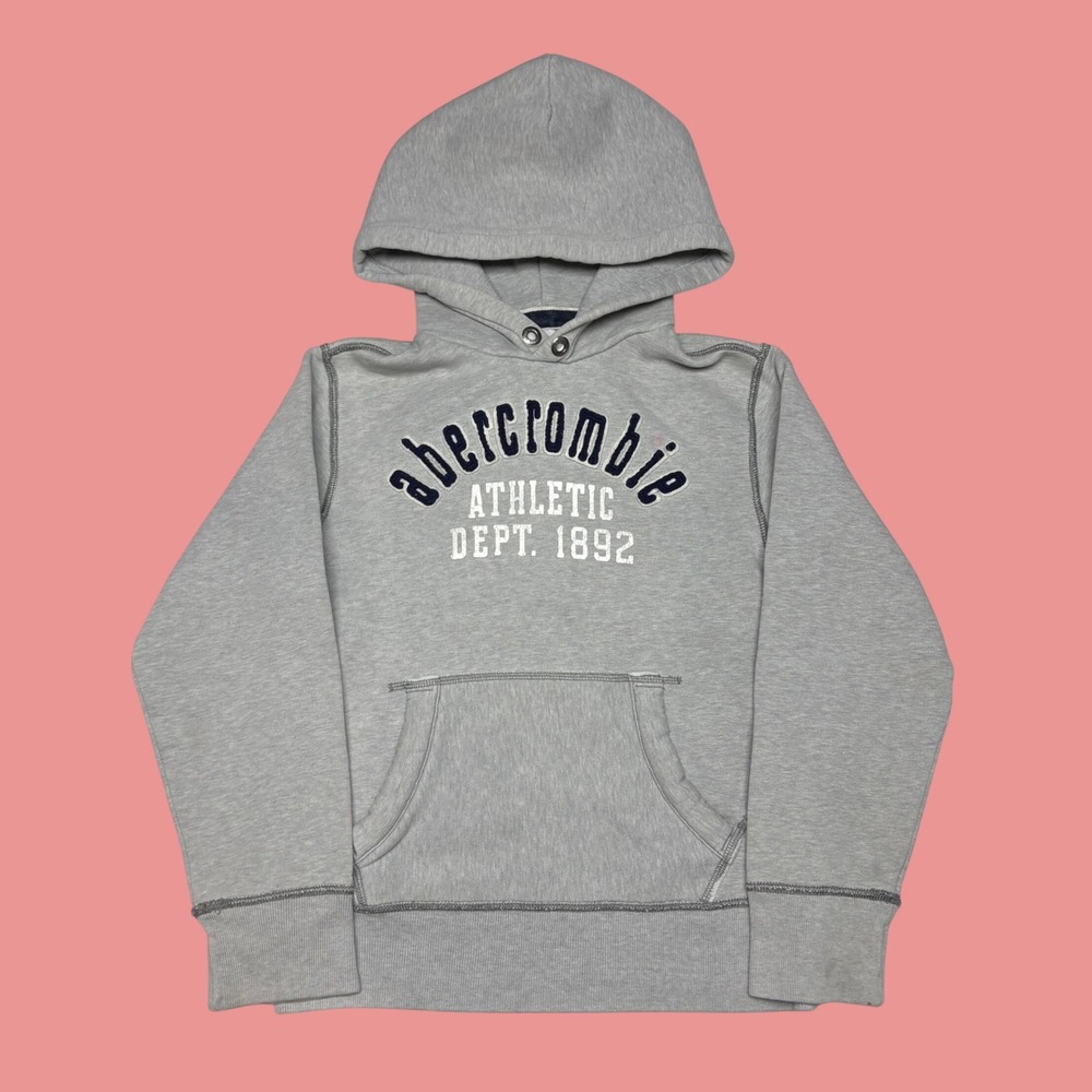 Abercrombie Athletic Dept 1892 Grey Hoodie Sweatshirt Womens Medium